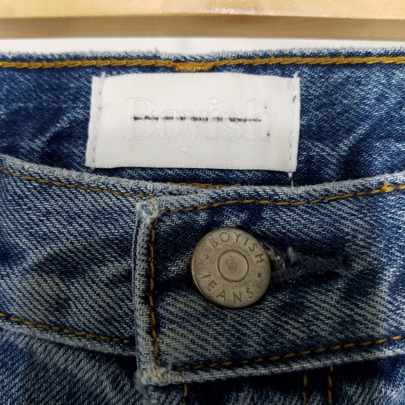 Boyish Jeans 24 Kirby Straight Midrise Embroidered Seam Stitched Rigid Denim - Picture 4 of 10